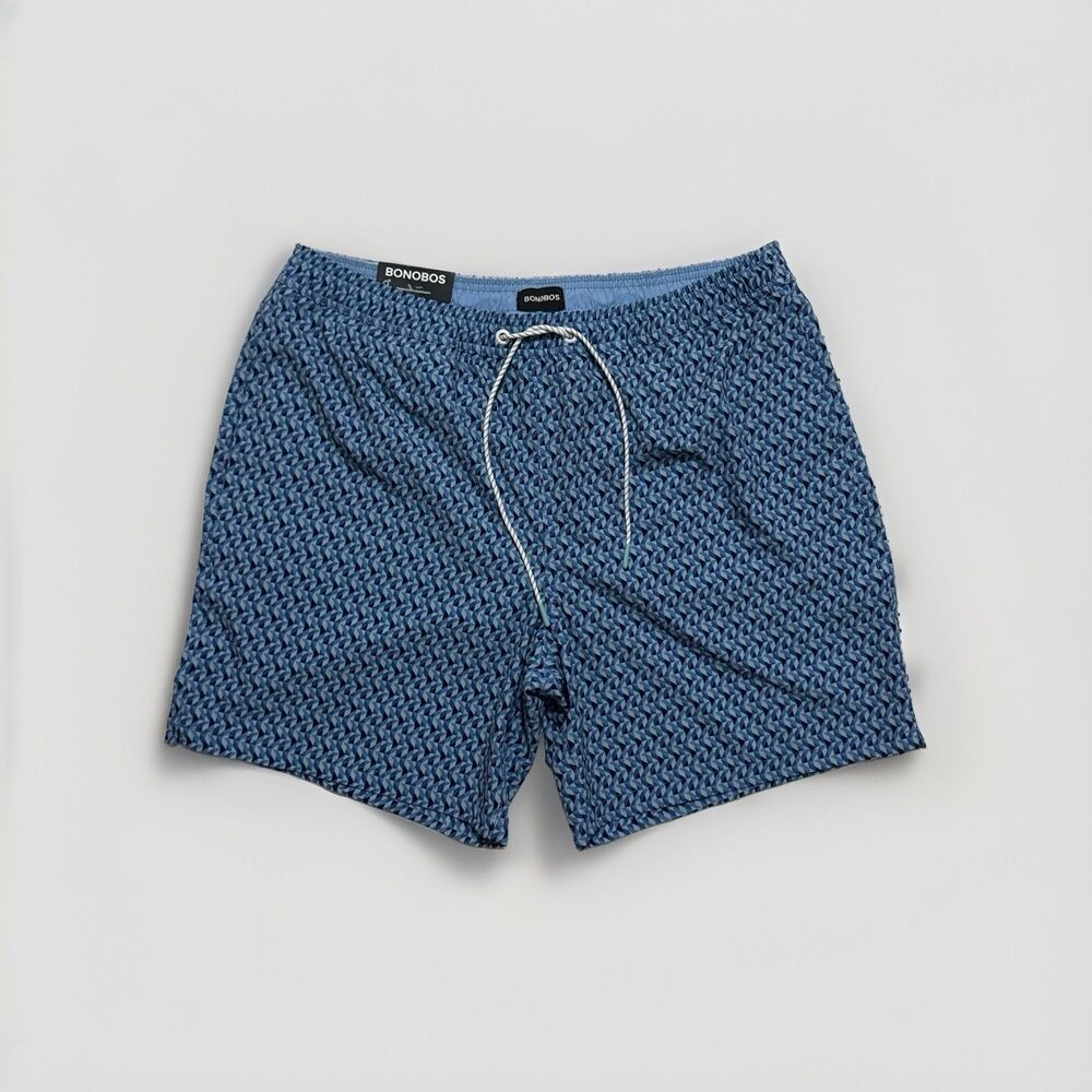 Bonobos Mens 7 Inch Swim Shorts Trunks Mesh Lined Size Large Stretch Blue